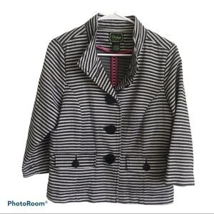 Nicaya Fitted Crop Jacket Black‎ and White Size 8